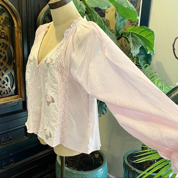 Free People Sivan lilac clouds pink peasant top - Picture 9 of 16
